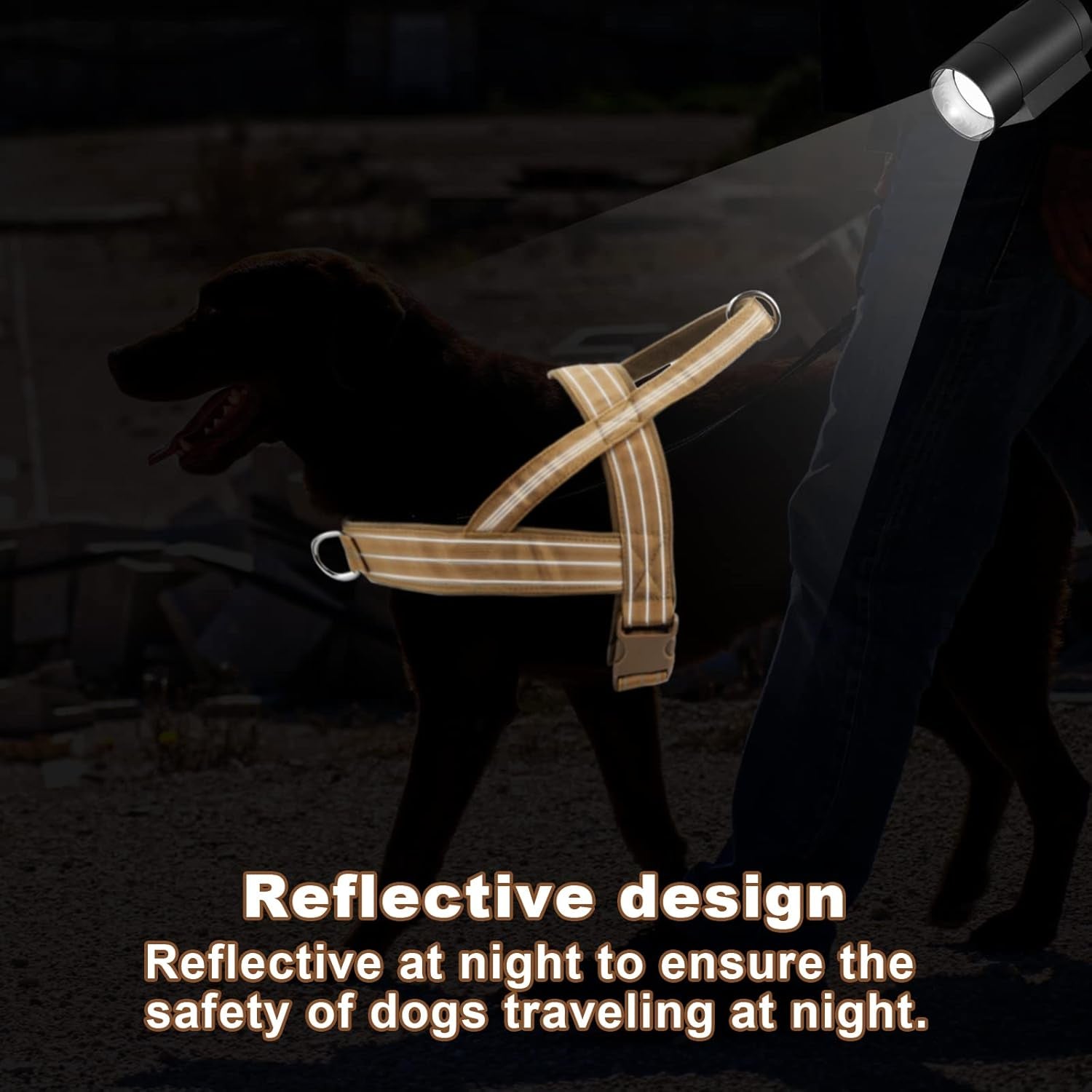 Dog Harness, Anti-Pull Harness, Reflective Dog Harness for Medium Large Dogs, Adjustable Dog Harness with Soft Padded, Breathable Chest Harness for Walking, Running (M)