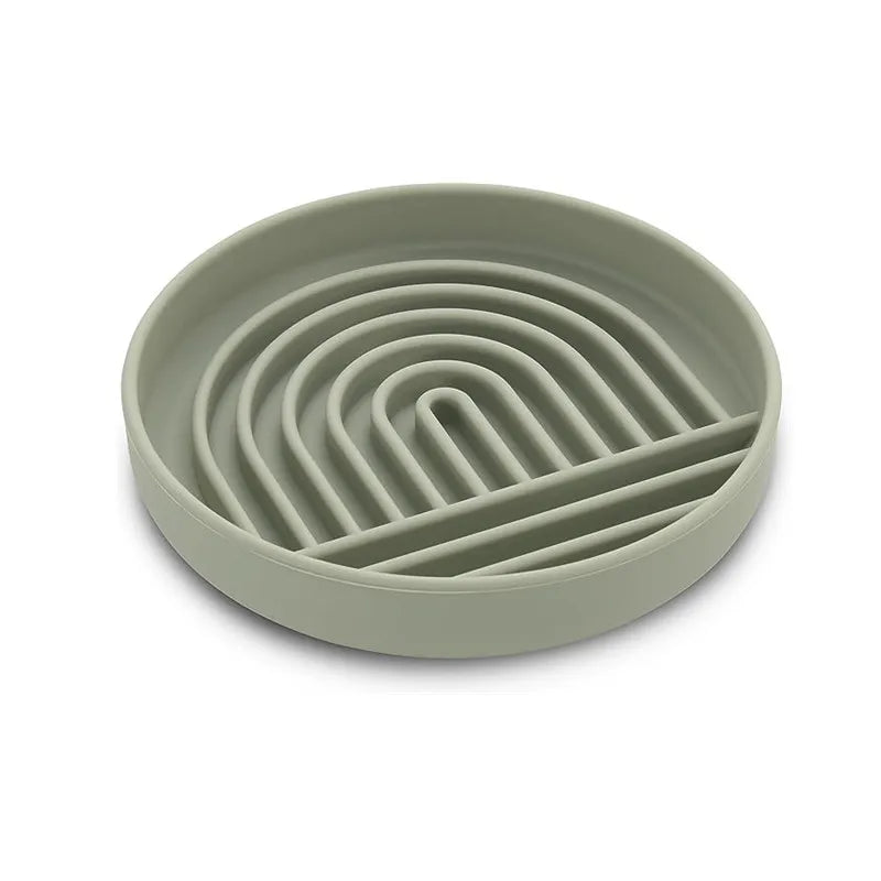 Pet Supplies Slow Food Bowl Cat Anti-Knockover Anti-Slip Food Bowl Puppy Anti-Choking Silicone Toy Food Plate