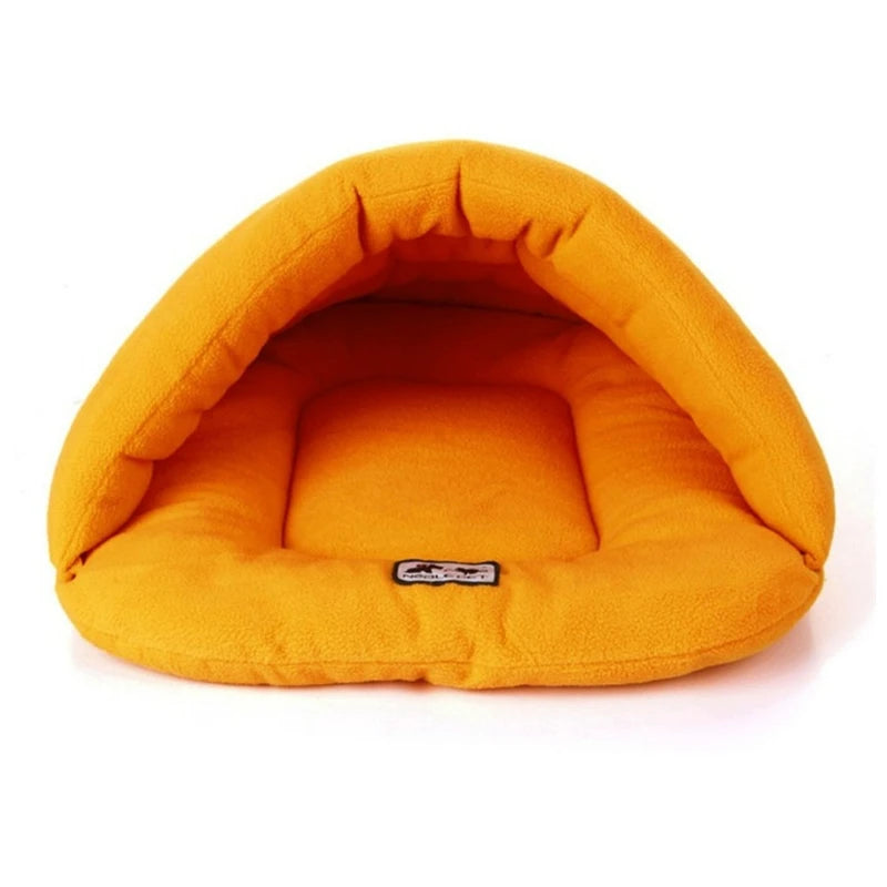 Soft Polar Fleece Pet Dog Beds Winter Warm Pets Heated Mat Small Dog Kennel House for Puppy Cats Sleeping Bag Nest Cave Beds