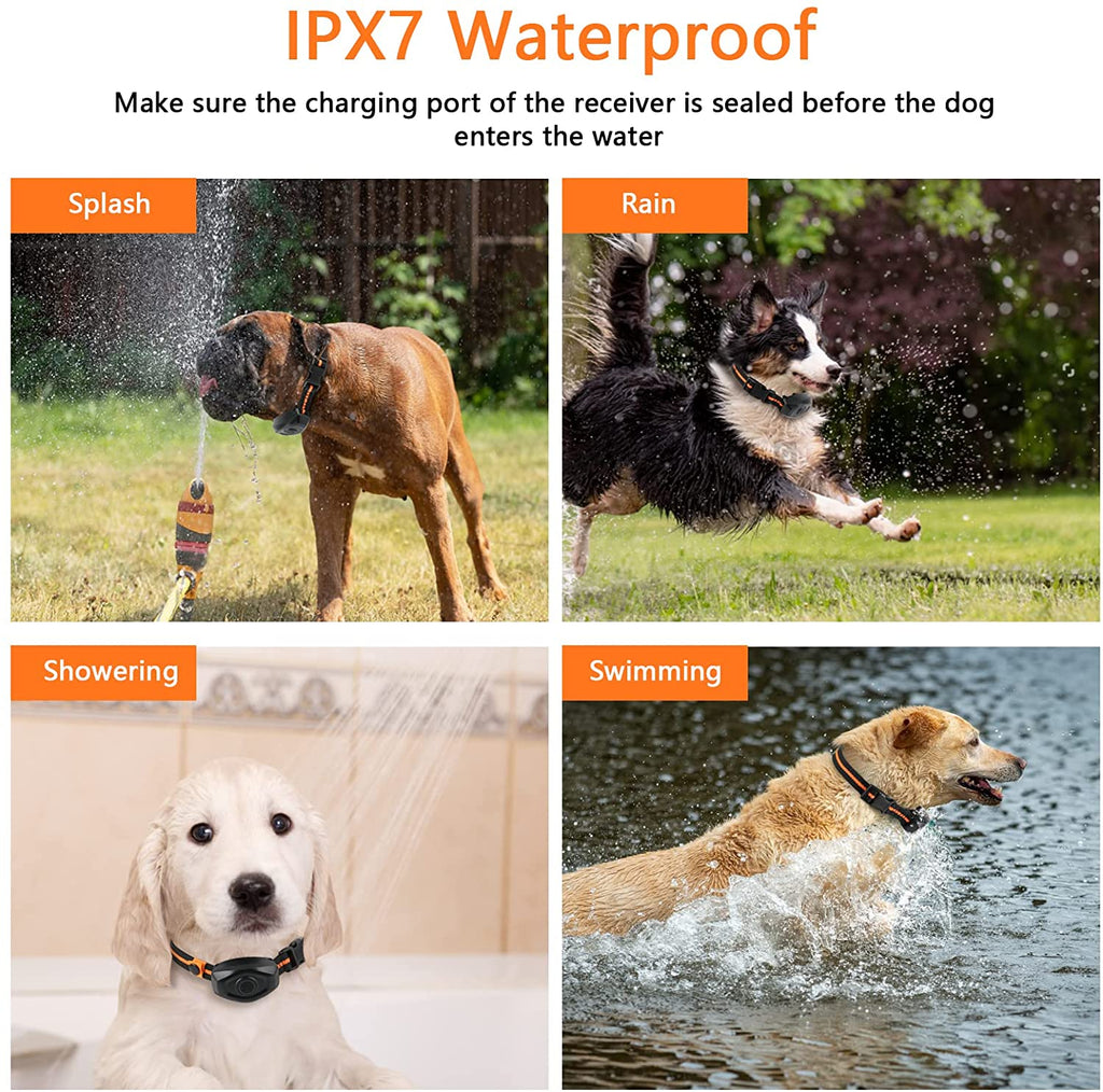 Dog Training Collar for 2 Dogs, 100% Waterproof Shock Collar with Remote Range 1300Ft, 3 Training Modes, Beep, Vibration, Shock, Rechargeable Electric Shock Collar for Small Medium Large Dogs
