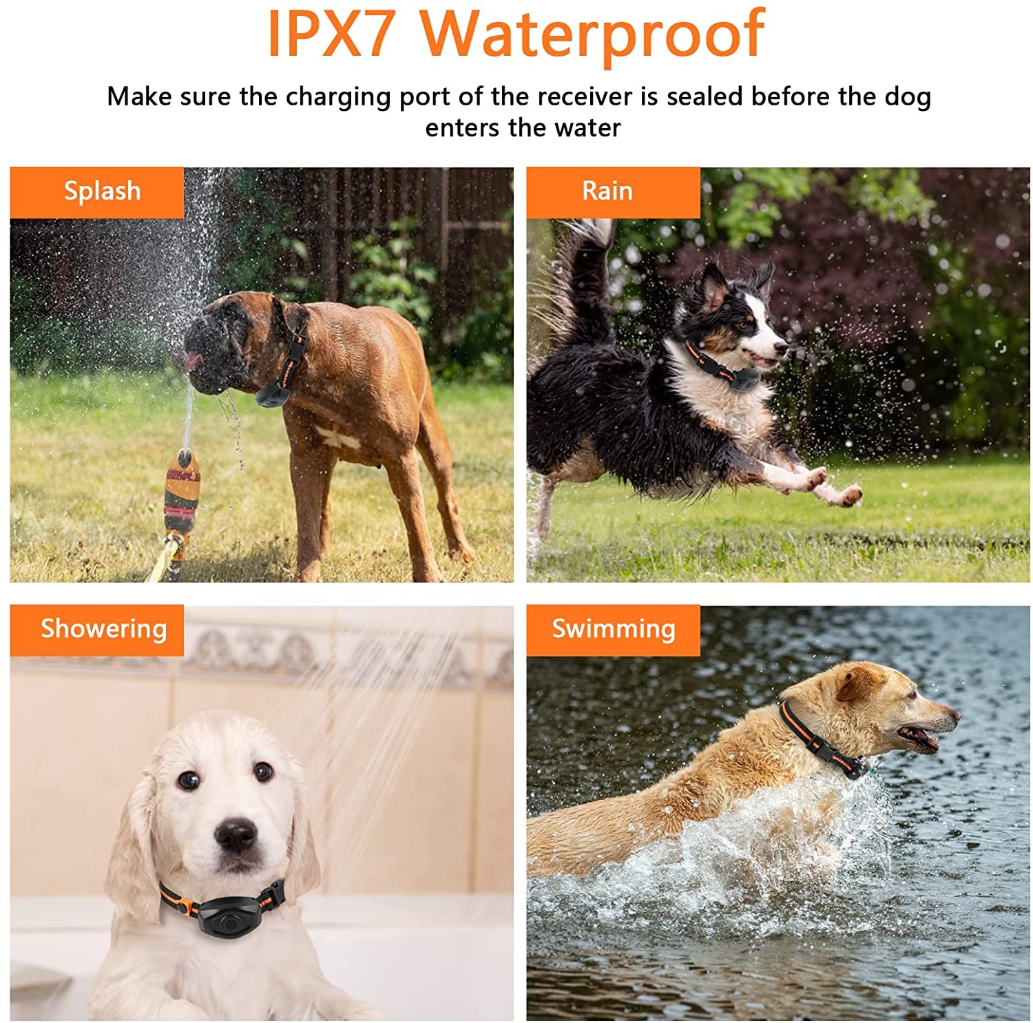 Dog Training Collar for 2 Dogs, 100% Waterproof Shock Collar with Remote Range 1300Ft, 3 Training Modes, Beep, Vibration, Shock, Rechargeable Electric Shock Collar for Small Medium Large Dogs