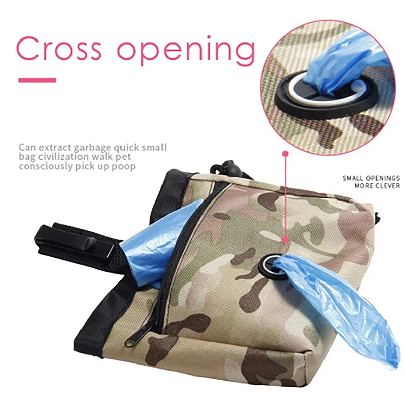 Pet Dog Training Pouch, Portable Dog Food Waist Bag Pack Dog Walking Treat Bag with Adjustable Elastic Buckle Pet Snack Bag