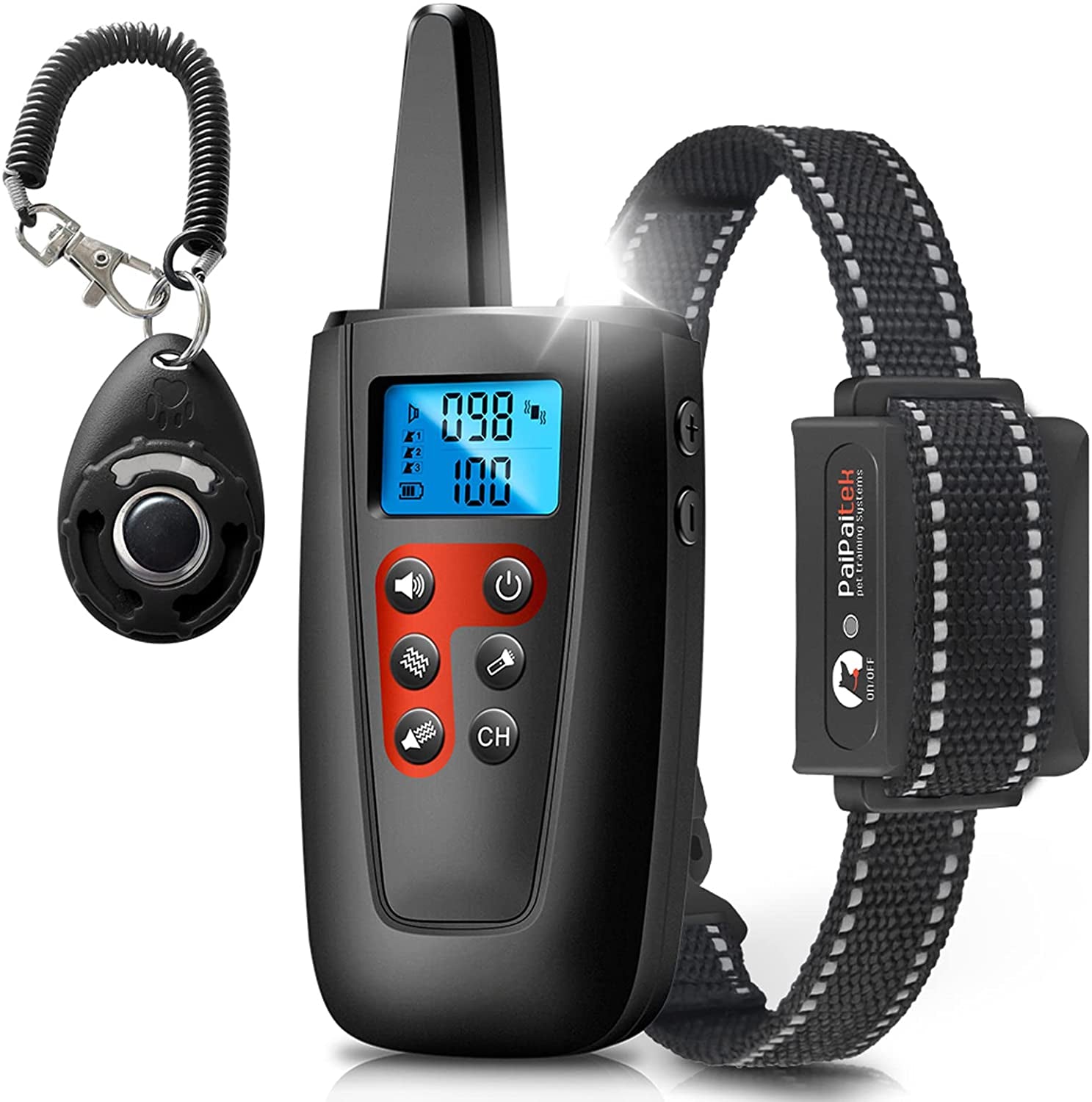 Dog Training Collar, No Shock, 3300Ft Range, IPX7 Waterproof, Vibrating, Black, 8”-27”, 2 Count (Pack of 1), Small, Medium Dogs
