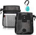 Dog Treat Pouch - 3 Ways to Wear Treat Pouches for Pet Training and 2 Pieces Clicker Taining for Dogs, Dog Training Treat Pouch Bag and Dog Clicker for Training with Waist Belt Shoulder Strap - Black