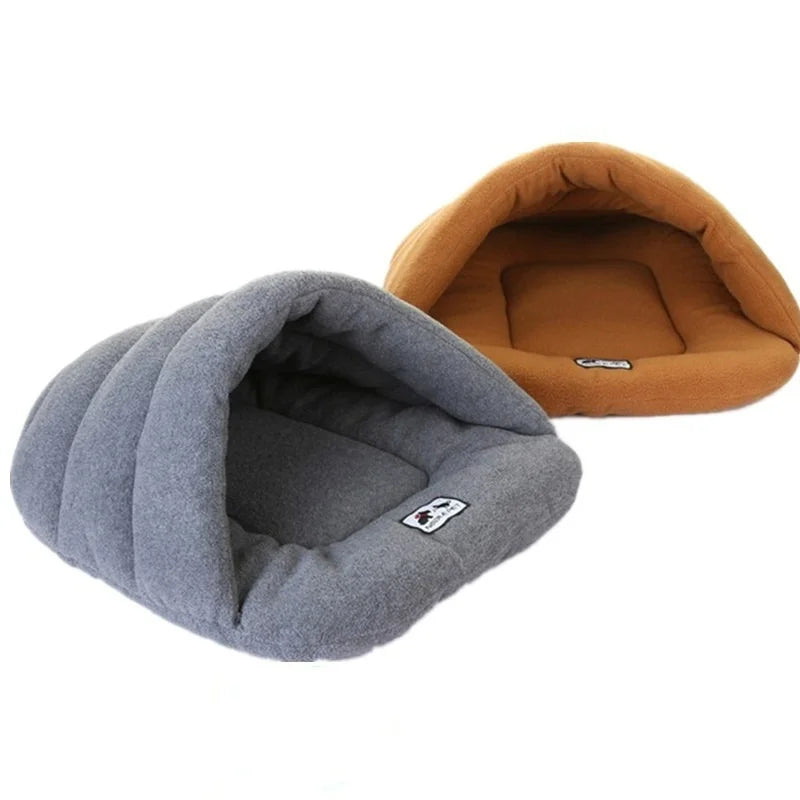 Soft Polar Fleece Pet Dog Beds Winter Warm Pets Heated Mat Small Dog Kennel House for Puppy Cats Sleeping Bag Nest Cave Beds