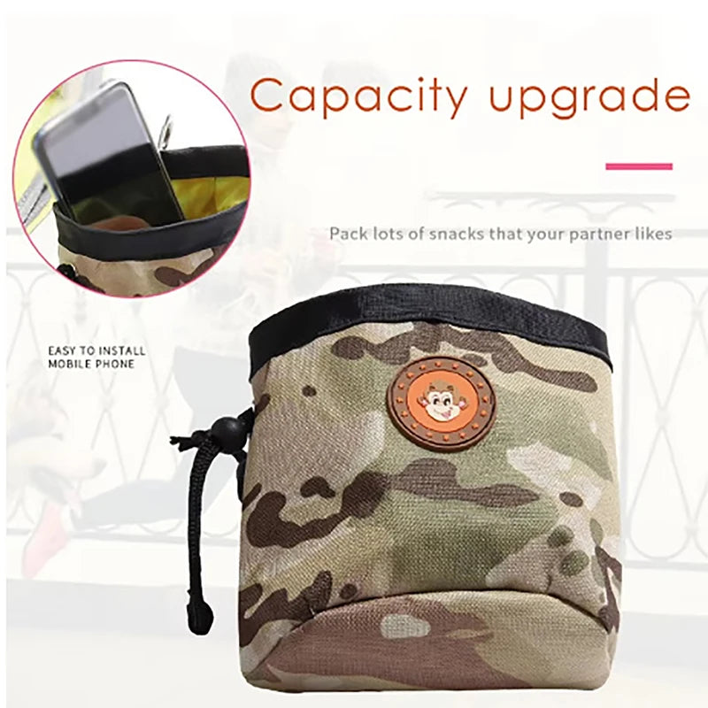 Pet Dog Training Pouch, Portable Dog Food Waist Bag Pack Dog Walking Treat Bag with Adjustable Elastic Buckle Pet Snack Bag
