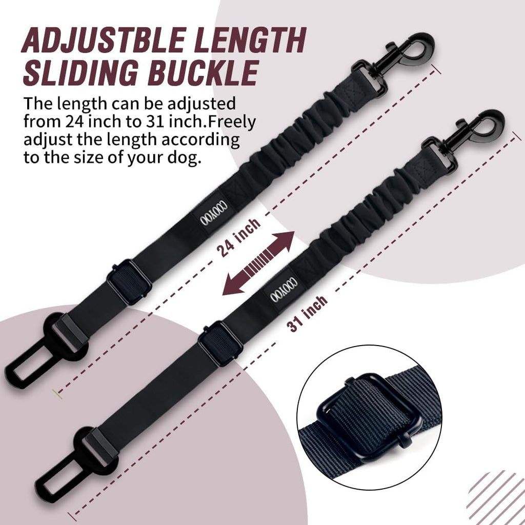 Dog Seat Belt,3 Piece Set Retractable Dog Car Adjustable Seatbelts for Vehicle Nylon Pet Safety Heavy Duty & Elastic & Durable Car Harness for Dogs