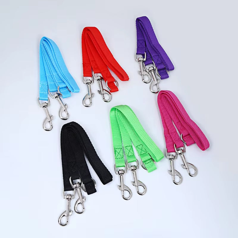 Double Twin Dual Coupler Dog Leash Two in One Strong Nylon V Shape Adjustable Pet Dog Leash Colorful Two Ways 2 Dogs Pet Lead