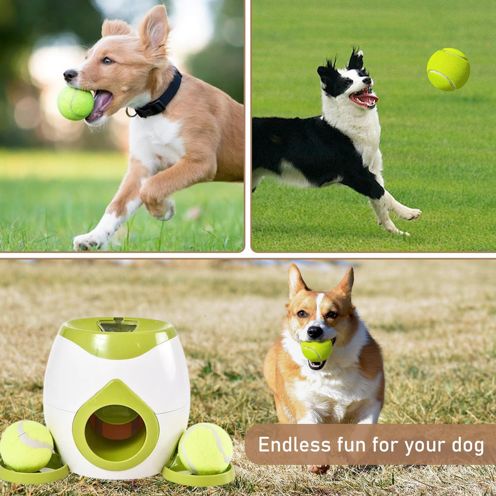 Automatic Dog Ball Launcher,Automatic Dog Ball Reward,Dog Food Reward Machine Interactive Pet Toy Smart Feeder Dog Ball Rolling Machine for Cats,Dogs(Green)