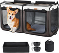 Dog Playpen, Dog Tent Crates Cage Indoor/Outdoor, Portable Pop up Dog Kennel Playpen with Zipper Top/Side Cover Door,Puppy Dog/Cat Indoor Outdoor Travel Camping Use,Brown…