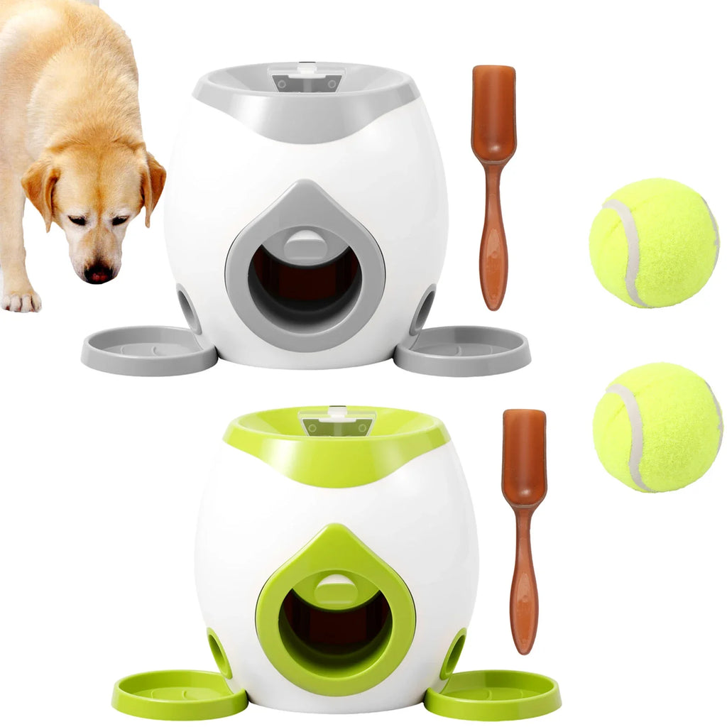 Dog Tennis Ball Launcher Dogs Interactive Puppy Ball Thrower Machine Automatic Treat Dispenser Training Toys for Indoor Outdoor