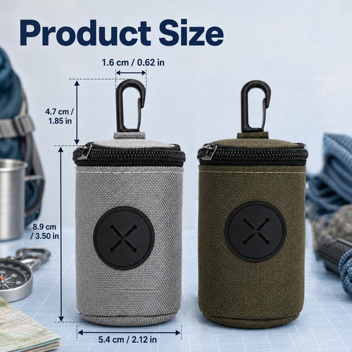 2 Pcs Dog Poop Bag Holder Dispenser, Hands-Free Waste Bag Pouch with Leash Clip, Lightweight Mesh Carrier for Dog Walking Hiking, Pet Owner Daily Park Walks