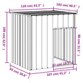 NNEVL Dog House with Roof Anthracite 110x103x109 cm Galvanised Steel