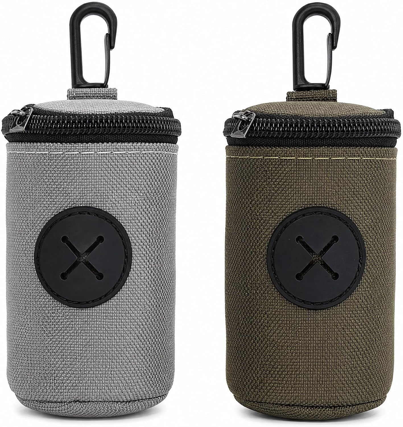2 Pcs Dog Poop Bag Holder Dispenser, Hands-Free Waste Bag Pouch with Leash Clip, Lightweight Mesh Carrier for Dog Walking Hiking, Pet Owner Daily Park Walks
