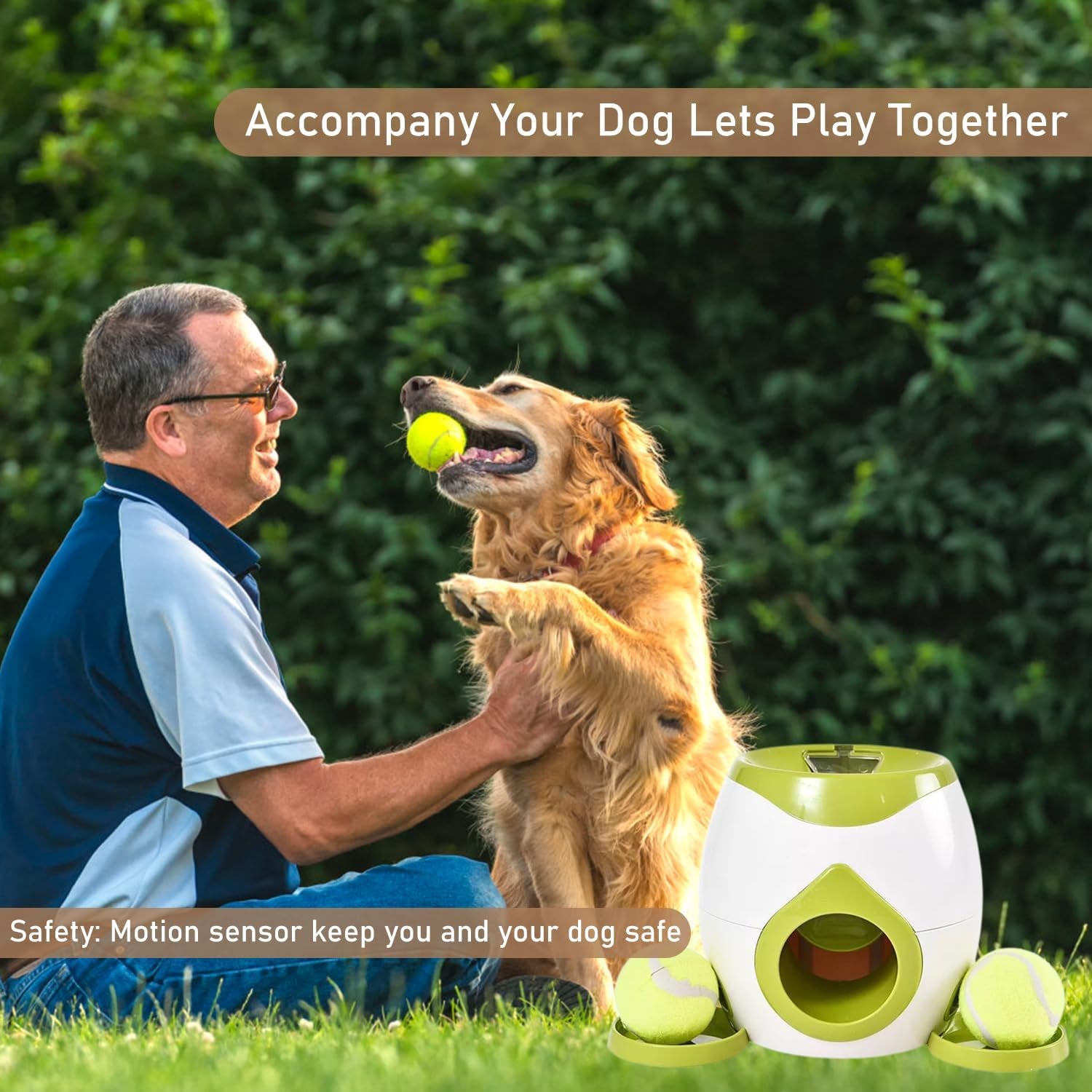 Automatic Dog Ball Launcher,Automatic Dog Ball Reward,Dog Food Reward Machine Interactive Pet Toy Smart Feeder Dog Ball Rolling Machine for Cats,Dogs(Green)
