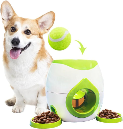Automatic Dog Ball Launcher,Automatic Dog Ball Reward,Dog Food Reward Machine Interactive Pet Toy Smart Feeder Dog Ball Rolling Machine for Cats,Dogs(Green)