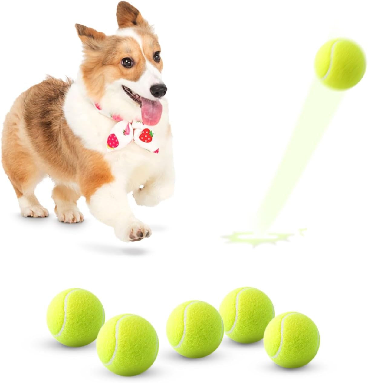 6 Pack Mini Tennis Balls for Pet Playing Fecth, 2 Inch Dogs Training Tennis Balls for Small Size Dogs, Interactive Dog Playing Balls Fits 2 Inch Automatic Dog Ball Launcher