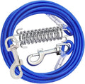 300Cm Dog Tie Out Cable,Dog Leads for Yard Chew Proof Dog Runner Cable with Swivel Hook and Shock Spring,300Cm Camping and Training Leash for Small to Medium Pets up to 165 Lbs(3M-165Lbs