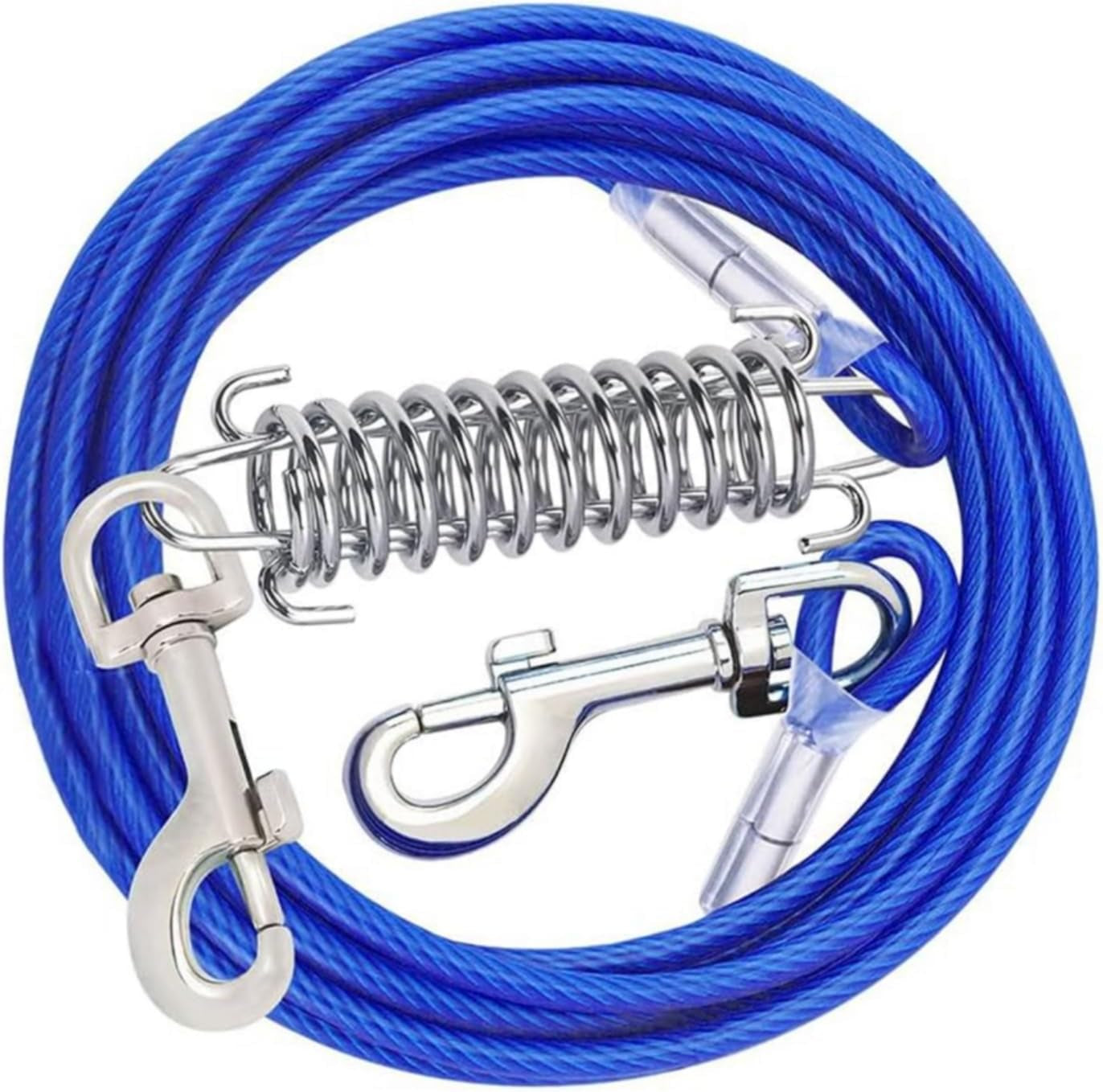 300Cm Dog Tie Out Cable,Dog Leads for Yard Chew Proof Dog Runner Cable with Swivel Hook and Shock Spring,300Cm Camping and Training Leash for Small to Medium Pets up to 165 Lbs(3M-165Lbs
