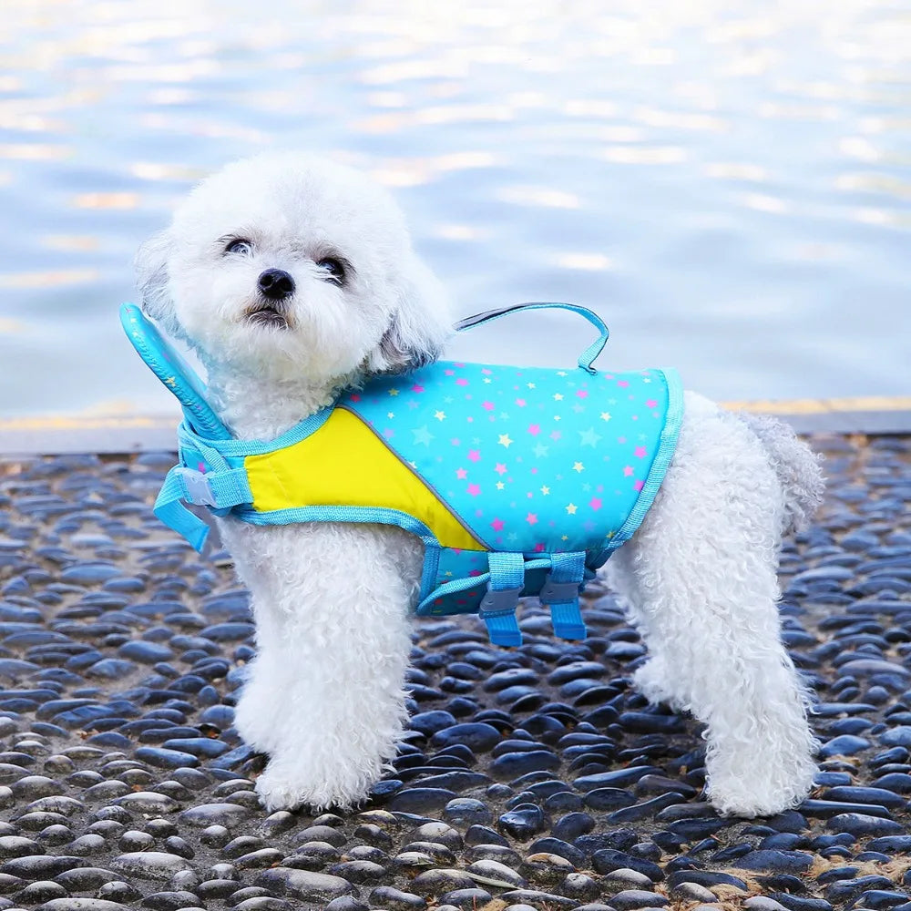 Dog Life Jacket with Removable Front Float Adjustable High Flotation Life Vest Swimsuits for Small Medium Large Dogs Swimming