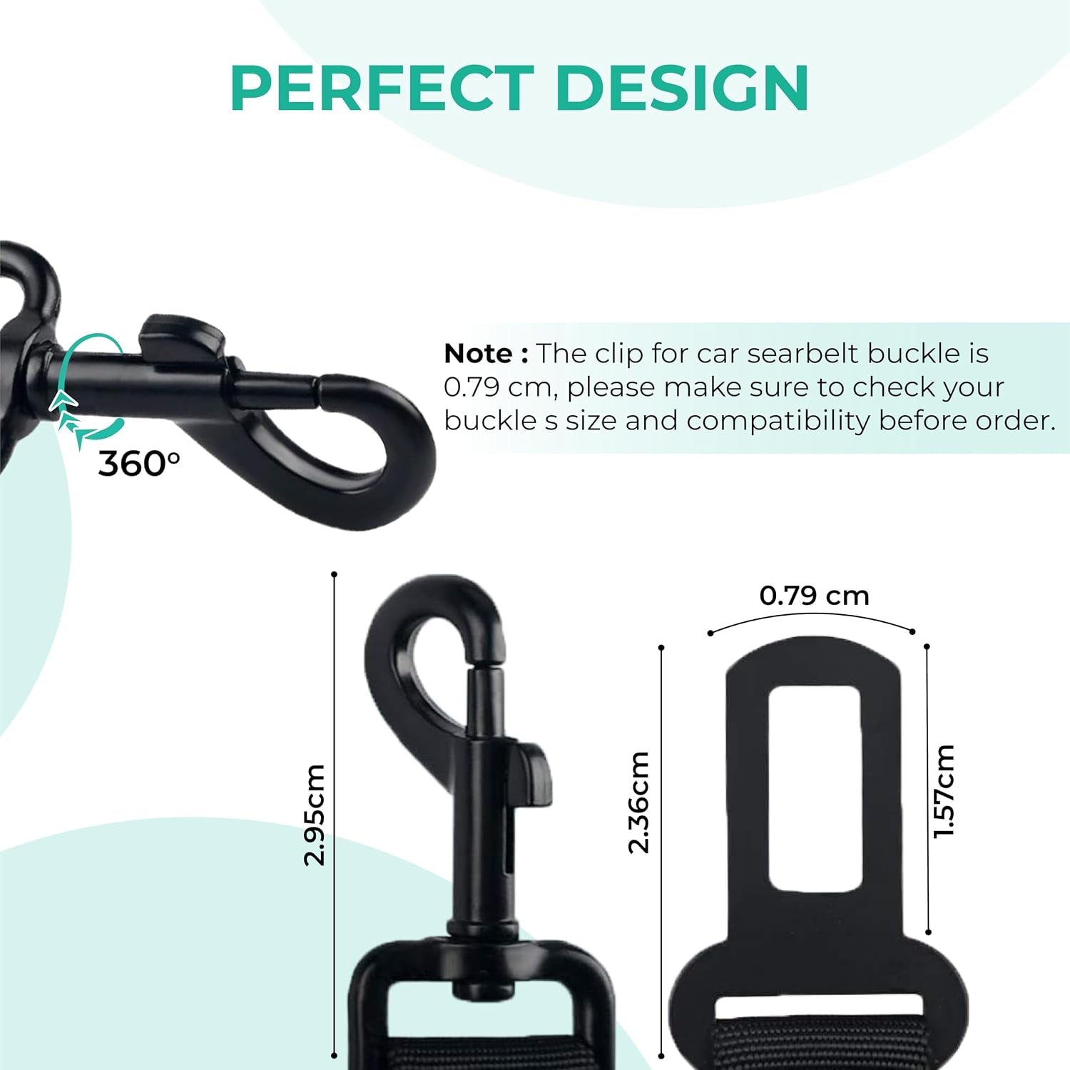 2Pcs Dog Seat Belts for Cars UK with Collapsible Water Bowl, Adjustable Dog Car Seat Belt with 360° Swivel Attachment & Anti-Impact Elastic Bungee, Safe Dog Seatbelt for Travel