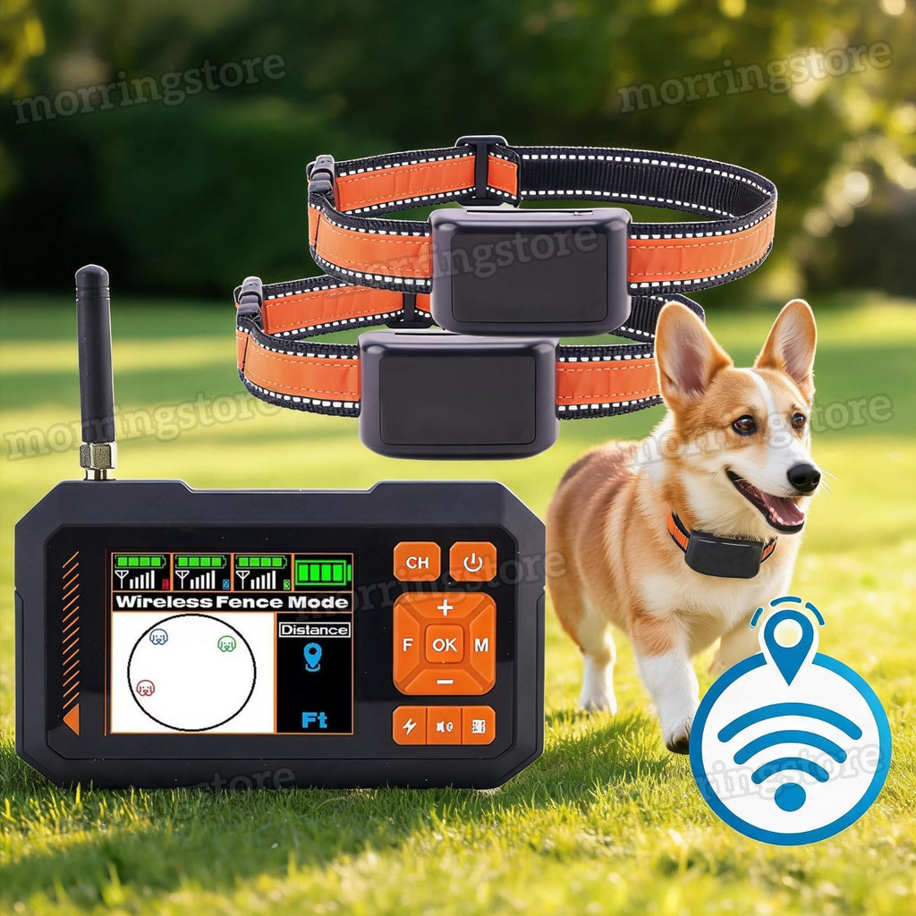 Electric Dog Fence System Wireless Hidden Pet Boundary Containment with GPS