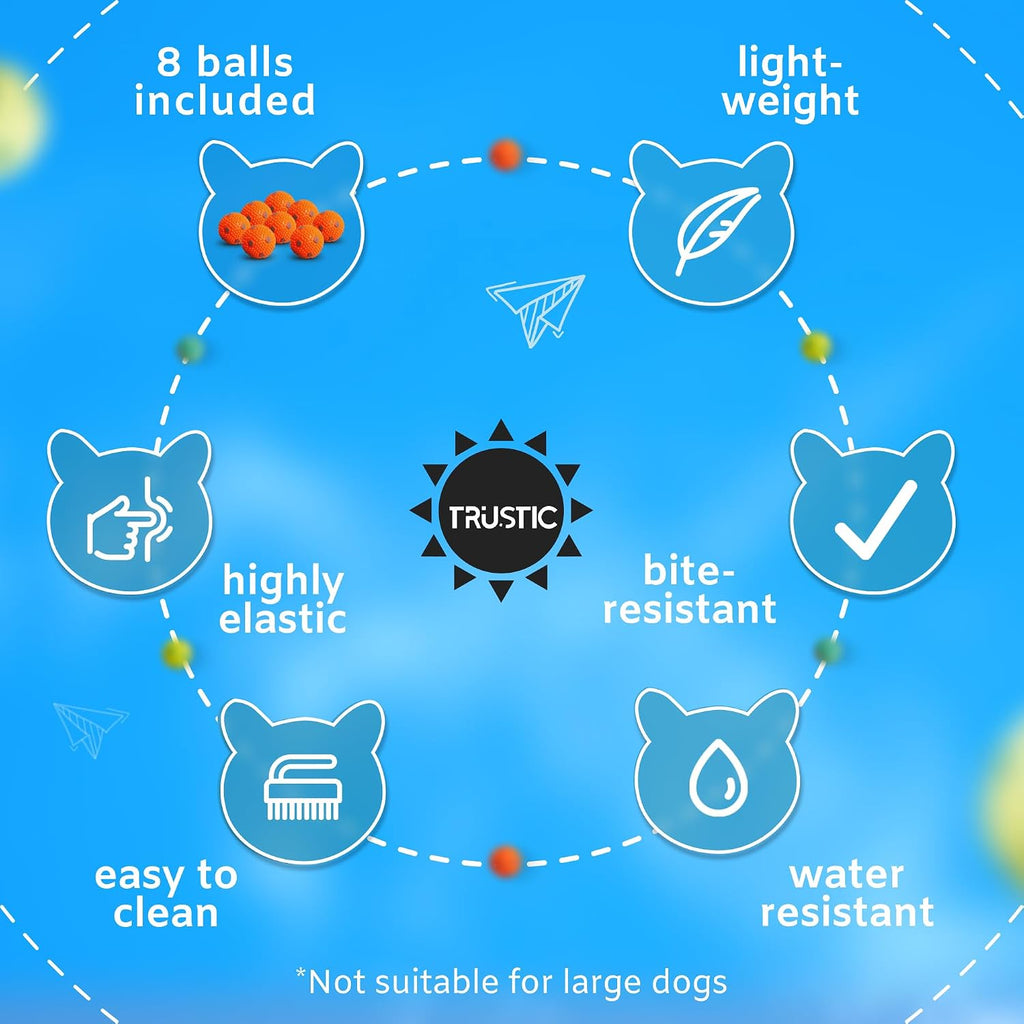 Balls 2 Inch for Small and Medium Size Dogs - for Automatic Dog Ball Launcher, Playing Fetch, and Dog Toy (Balls Pack of 8)