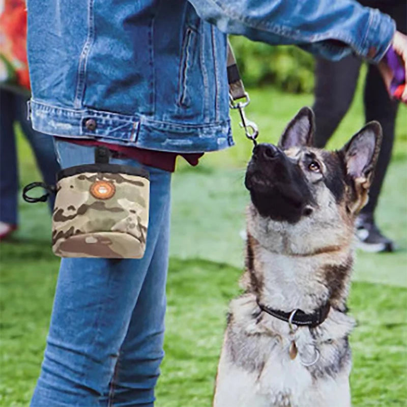 Pet Dog Training Pouch, Portable Dog Food Waist Bag Pack Dog Walking Treat Bag with Adjustable Elastic Buckle Pet Snack Bag