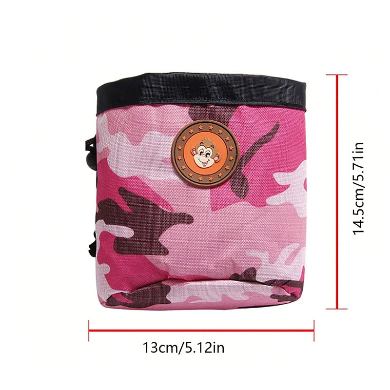 Pet Dog Training Pouch, Portable Dog Food Waist Bag Pack Dog Walking Treat Bag with Adjustable Elastic Buckle Pet Snack Bag