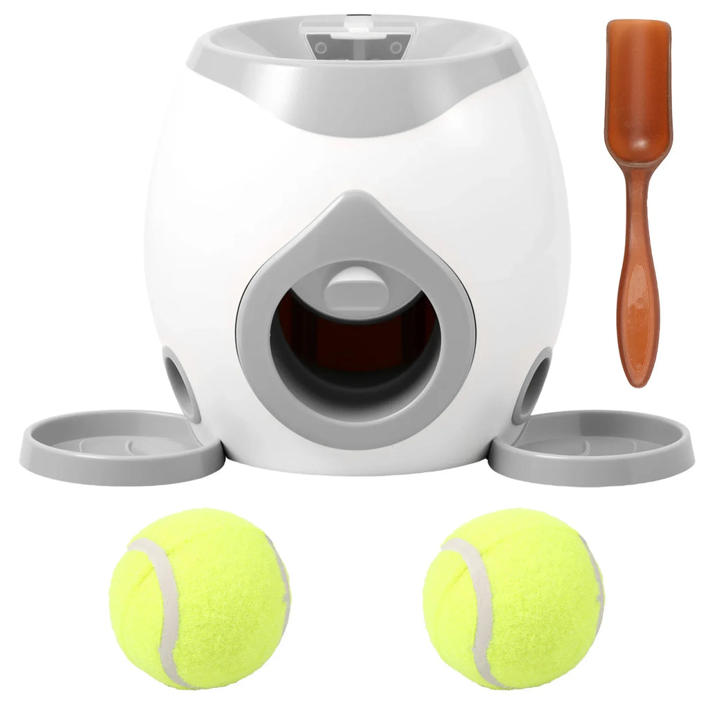 Dog Tennis Ball Launcher Dogs Interactive Puppy Ball Thrower Machine Automatic Treat Dispenser Training Toys for Indoor Outdoor