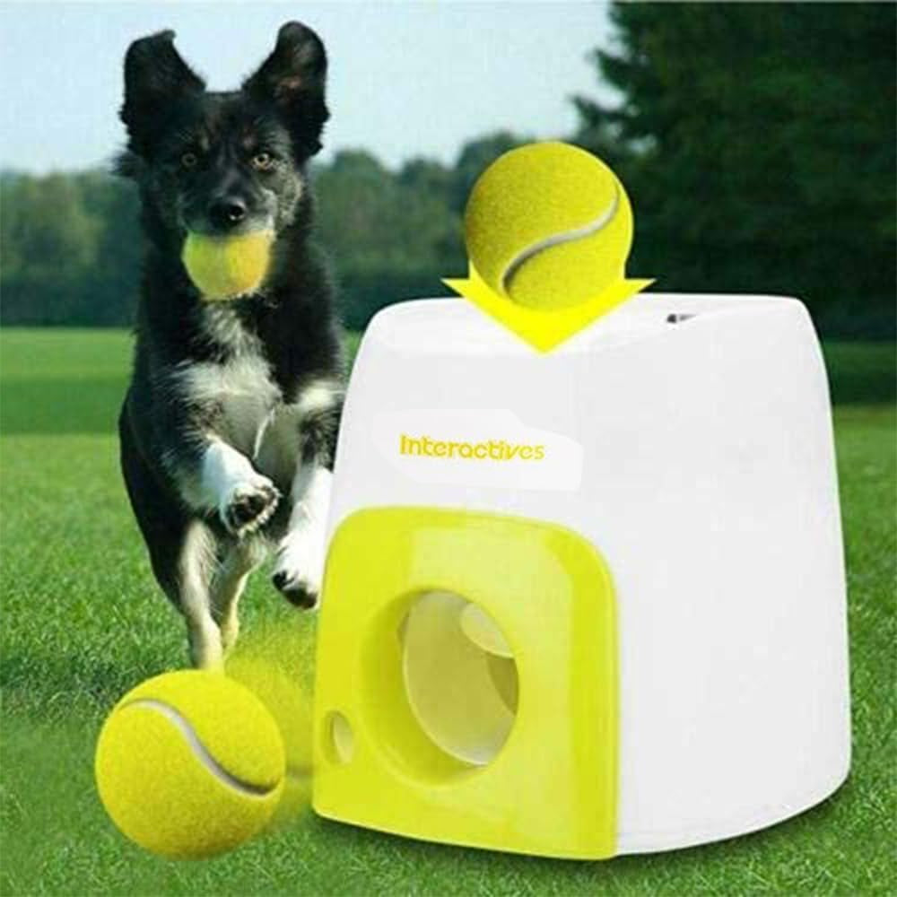 Automatic Ball Launcher,Food Reward Machine,Pet Leaky Food Device,Dog Ball Thrower,Reward Machiner with 2Pcs Tennis,Treat Dispenser,For Small and Medium Dogs